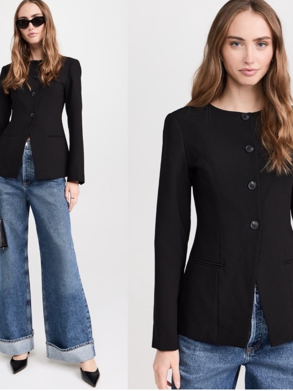 ALIGNE Daphne Waisted Blazer in Black - Picture 2 of 11